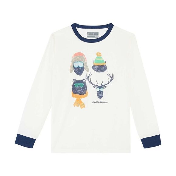 NEW! Eddie Bauer Youth 3 Pc PJ Set, LS Top, Pant & Robe, Reindeer- Unise… - Picture 7 of 16